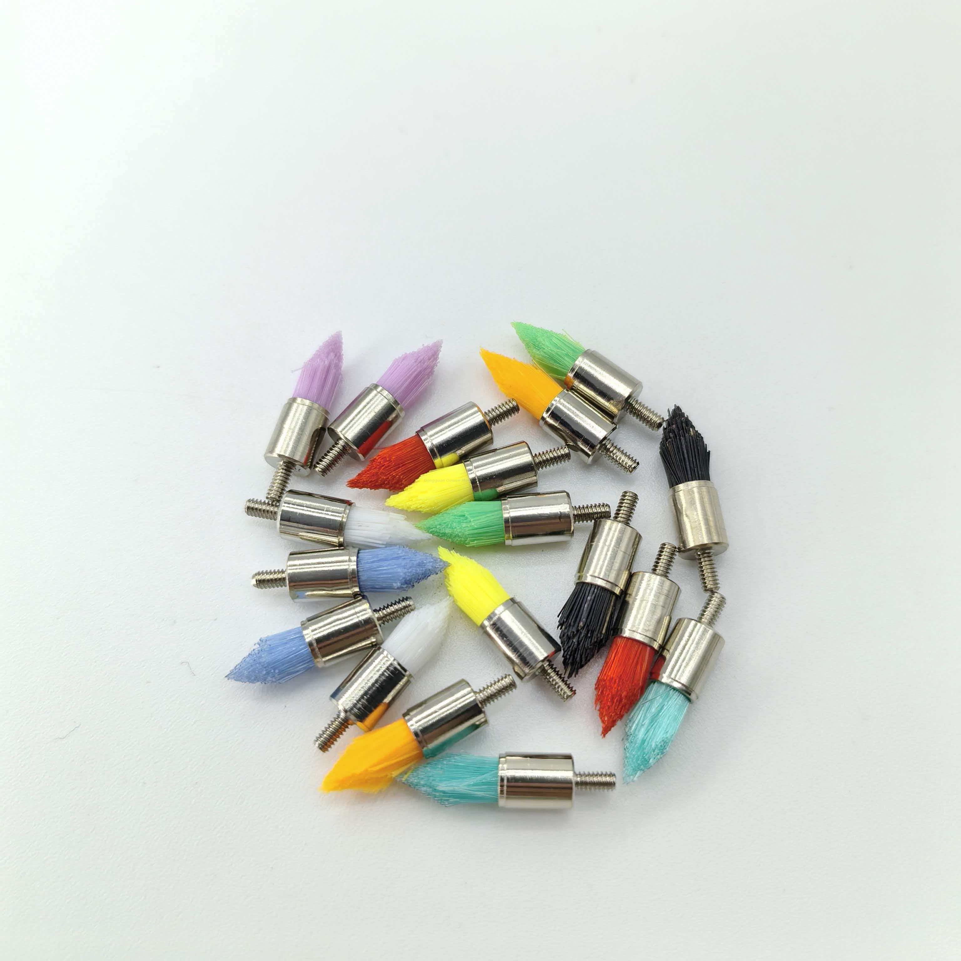 Ouwen 2026 Новое поступление 100 шт./кор. многоцветная одноразовая коническая щетка с резьбой